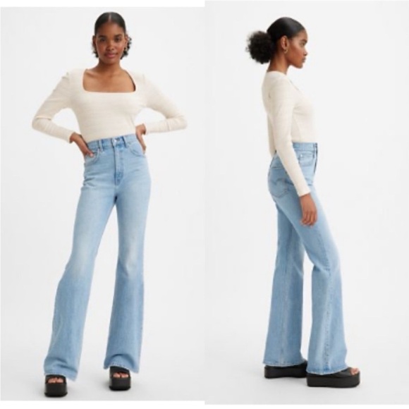 Levi’s 70s High Flare High Rise Jeans Light Wash Size 25 - Picture 1 of 7